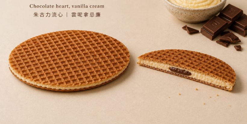 Choco Heart — chocolate and vanilla cream filled waffle