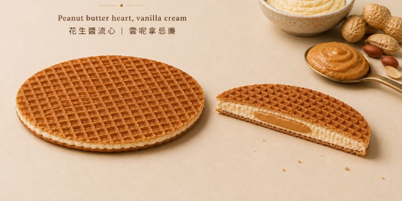 Peanut Lovers — peanut butter and vanilla cream filled waffle
